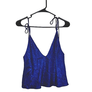 VICTORIA’S SECRET Dark Blue Zebra Print Cropped Adjustable Tank Top